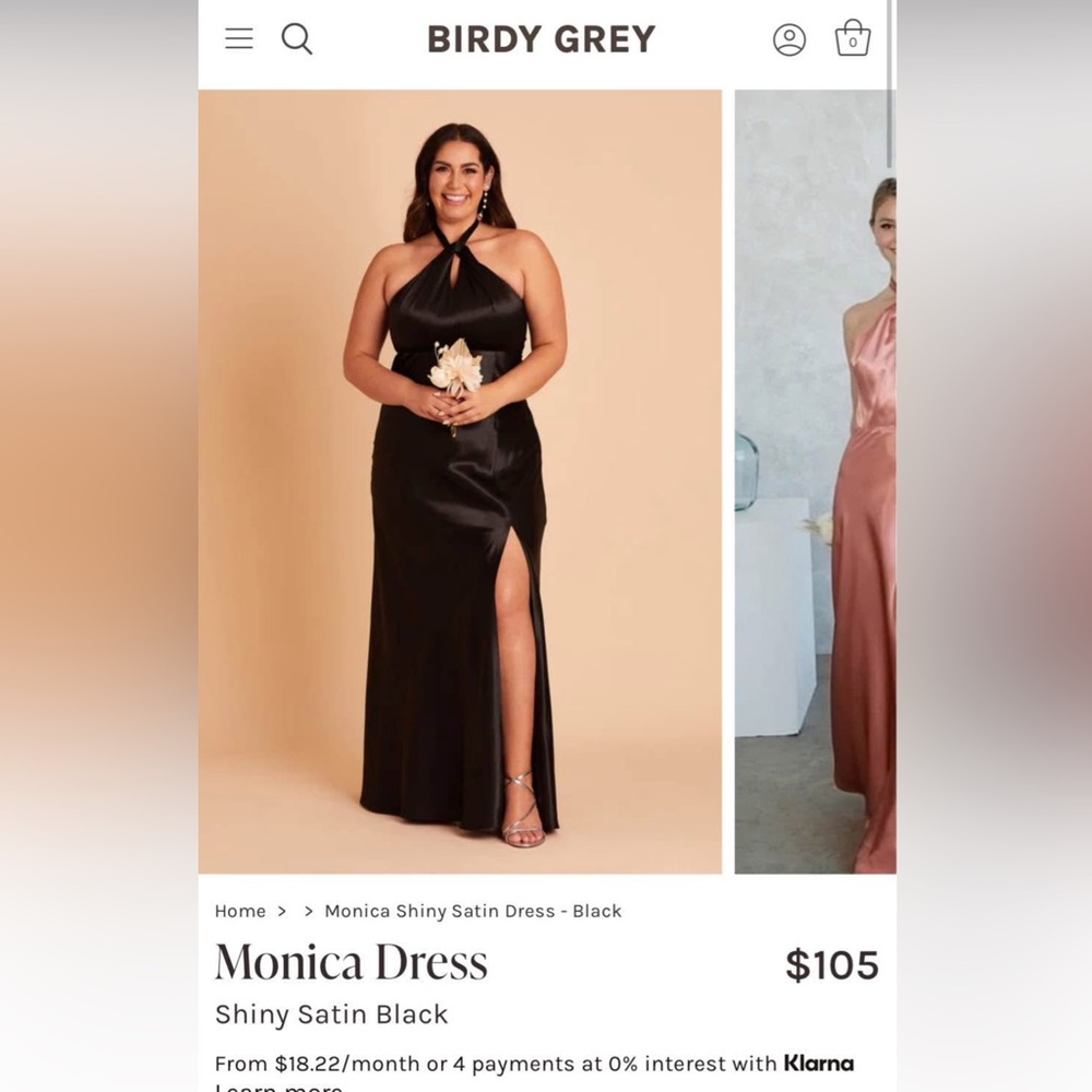 Birdy Grey Monica Black Satin Gown